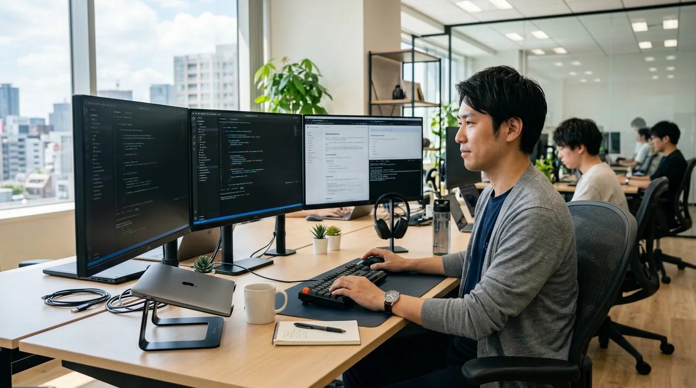 プログラミング言語と担当領域ごとに年収レンジが異なることを示すイメージ